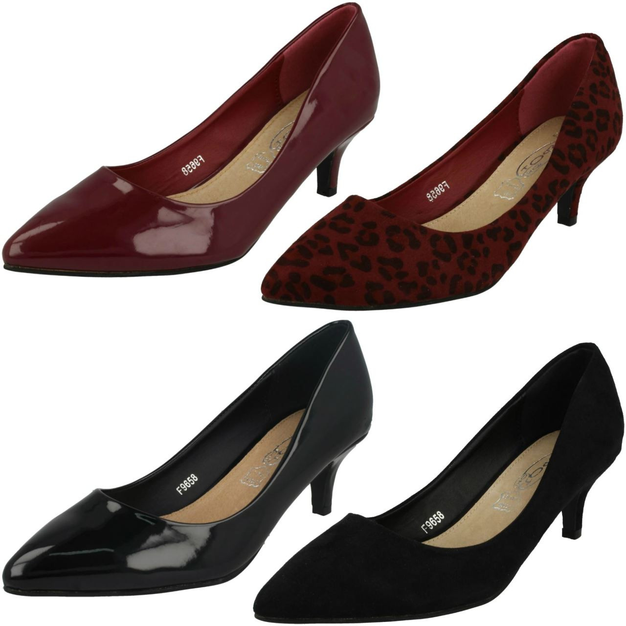 ladies kitten heel court shoes