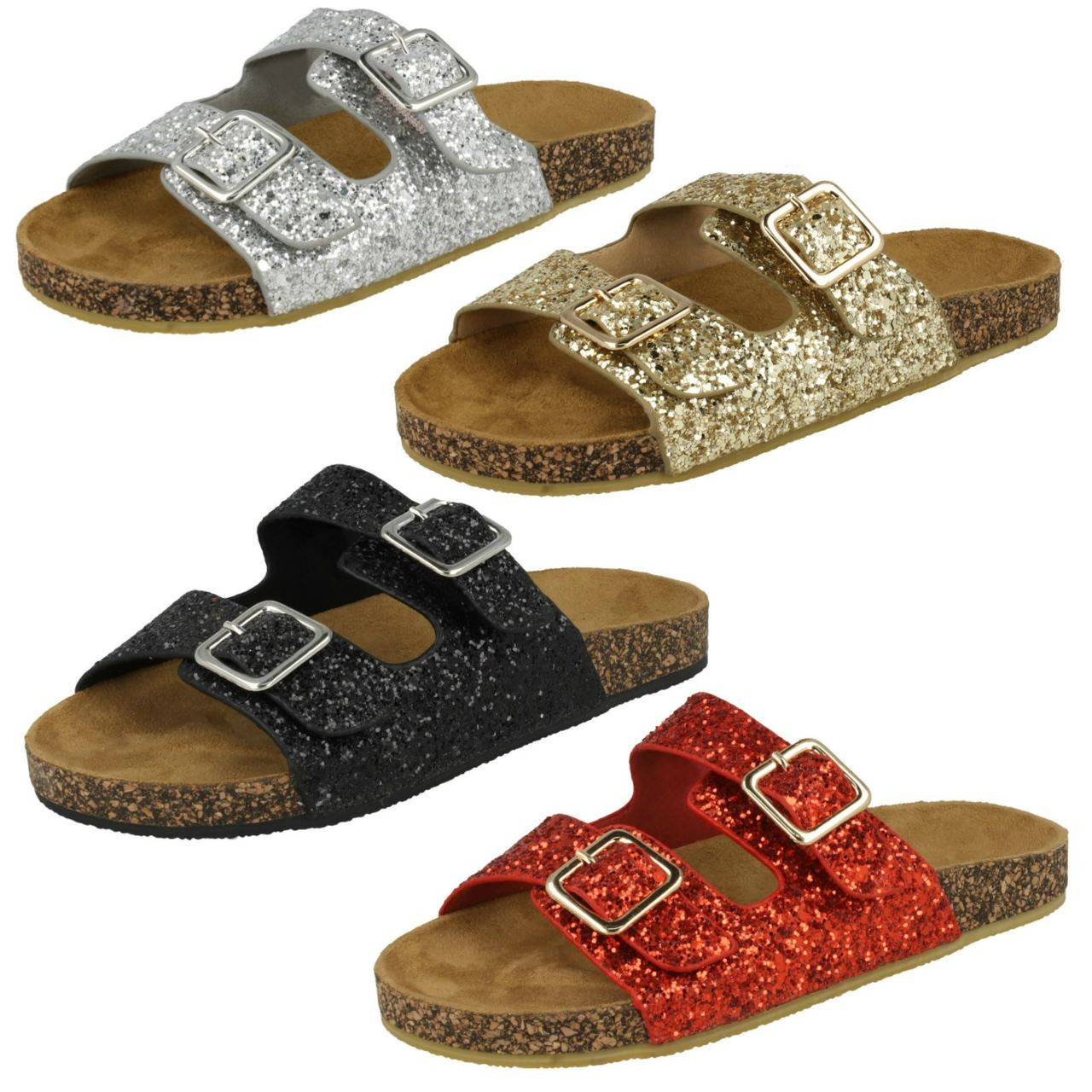 Girls Spot On Glitter Sandals