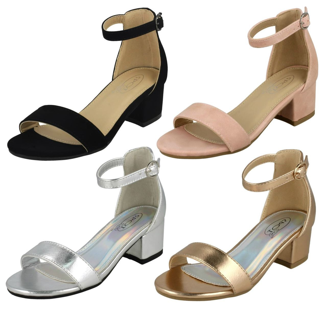 Ankle Strap Low Block Heels – J. Adams