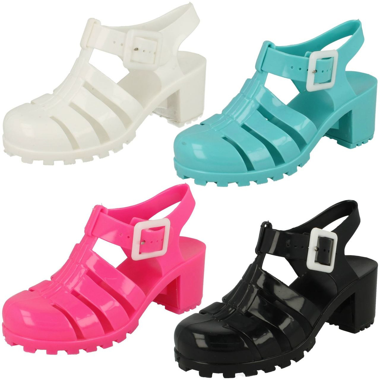 girls white jelly shoes