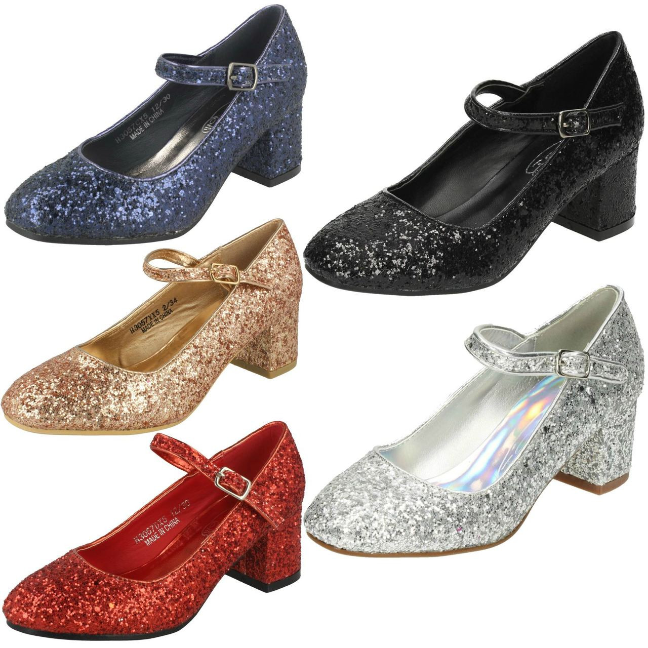 Children's Classics - Silver Glitter Heeled Shoes | Childrensalon