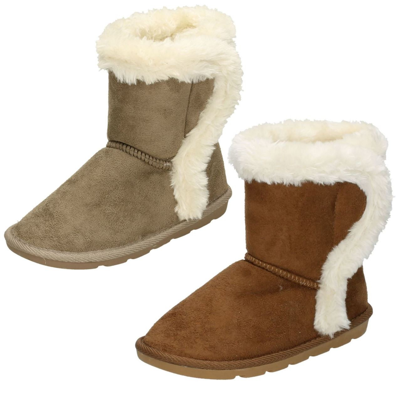 tan ankle boots with fur trim