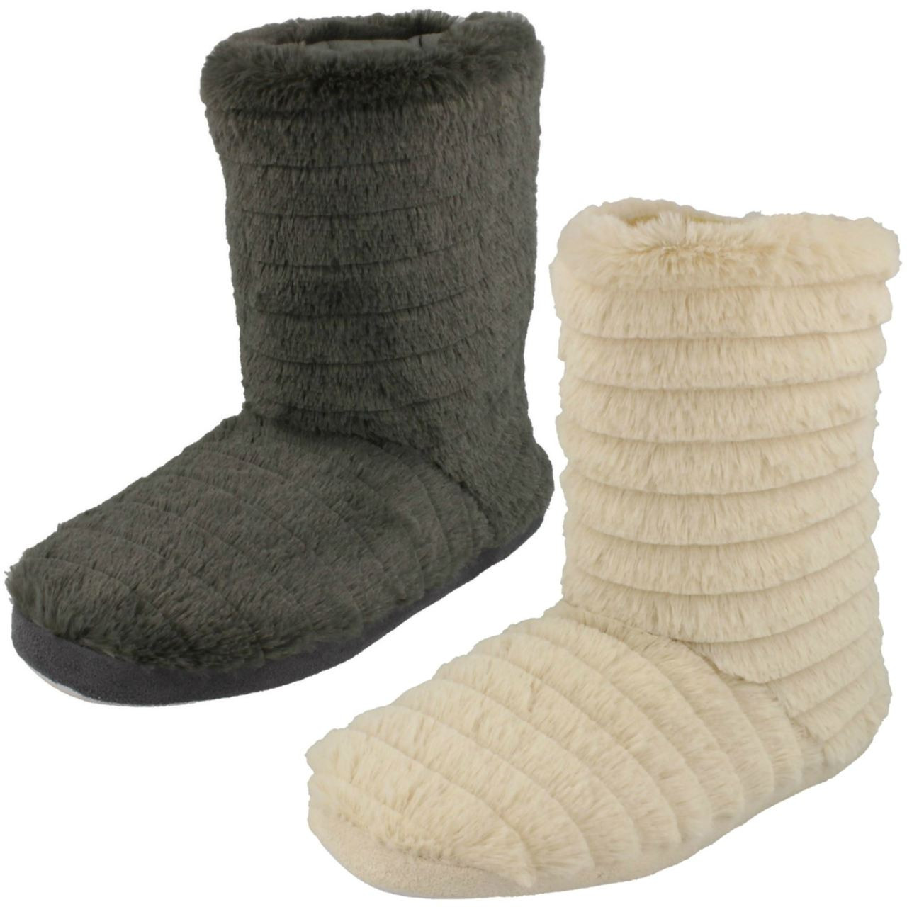 ladies grey slipper boots