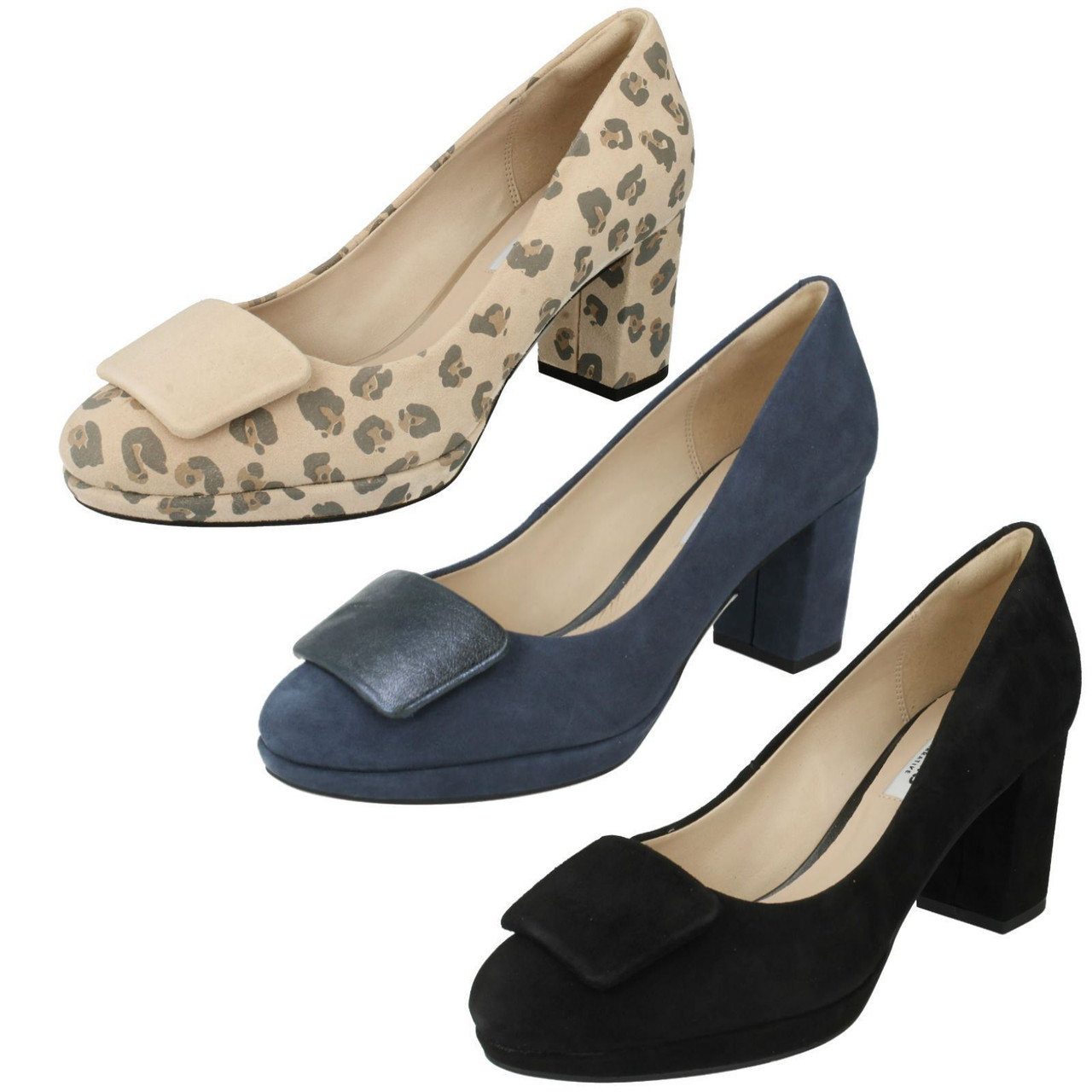 clarks ladies navy court shoes