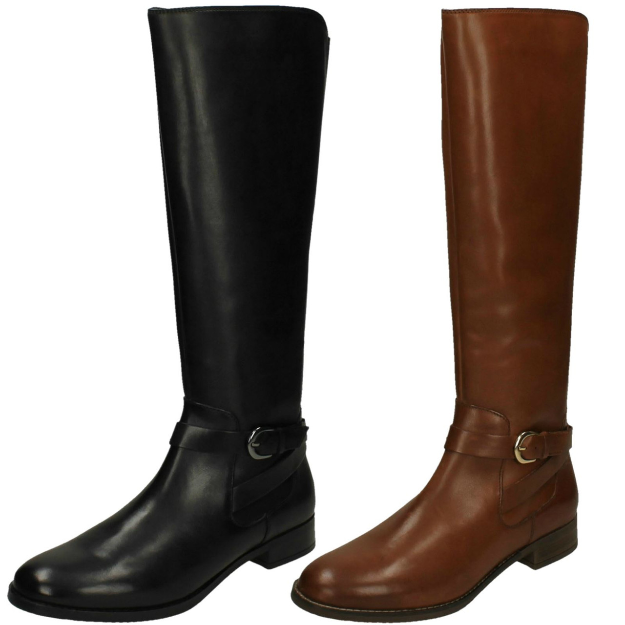 clarks ladies black knee high boots