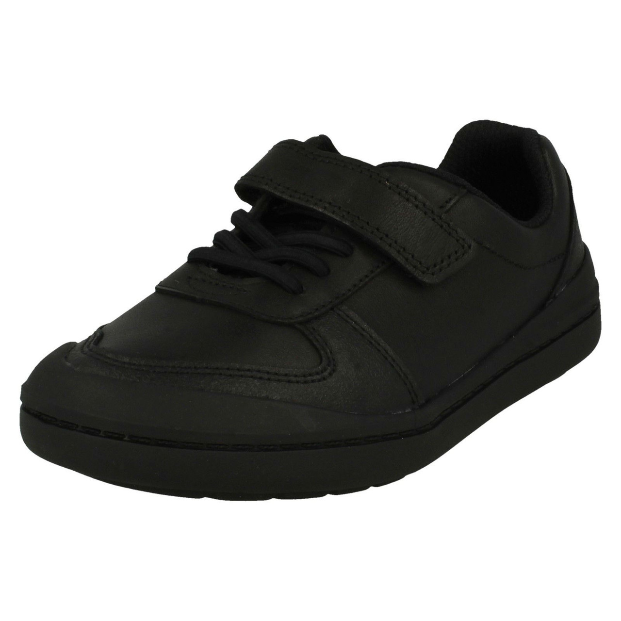 clarks boys black shoes