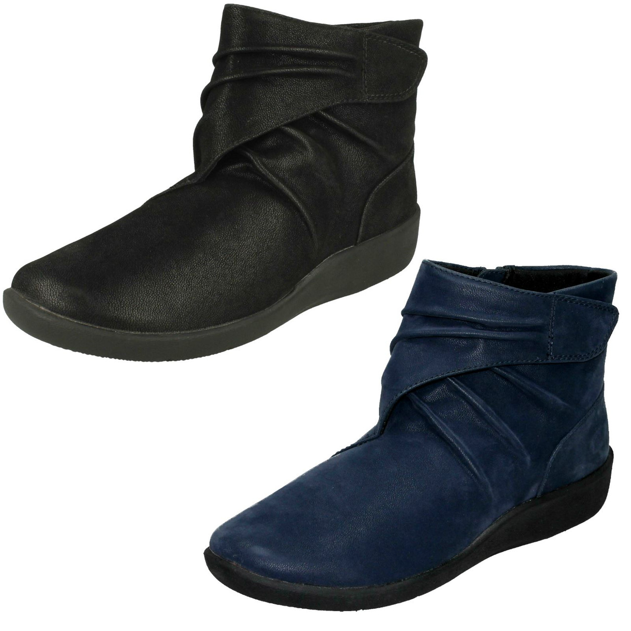 clarks ruched ankle boots