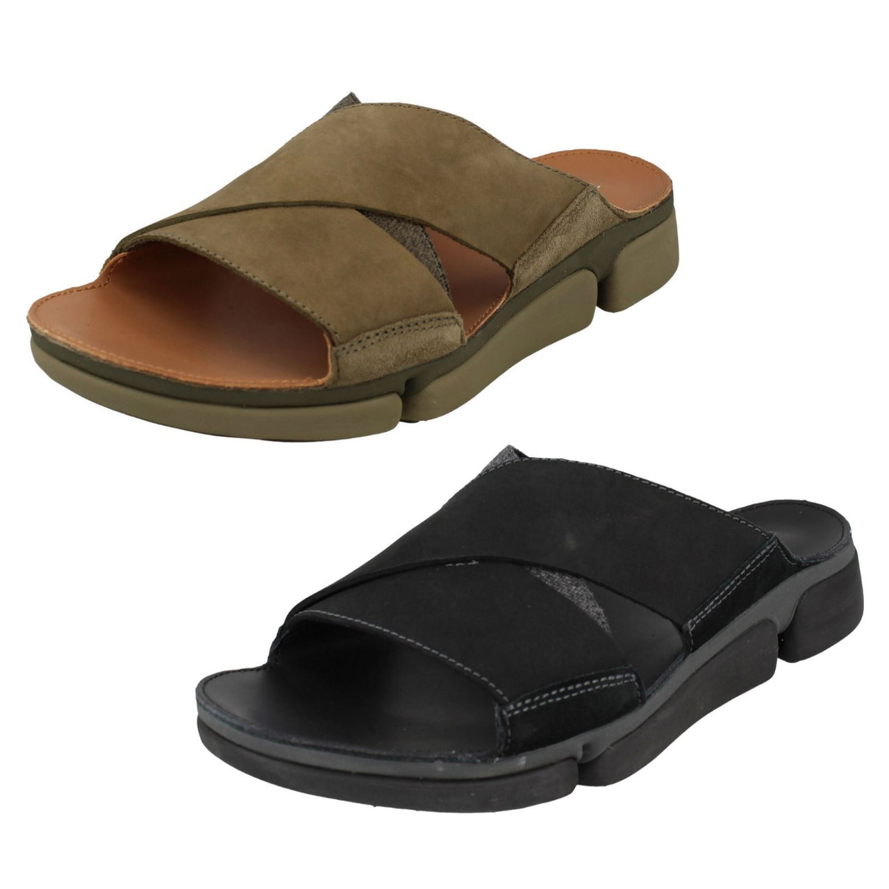 clarks leather slides