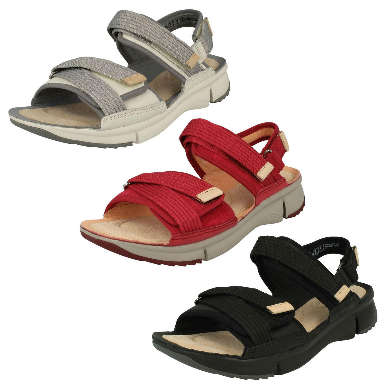 leather clarks ladies sandals