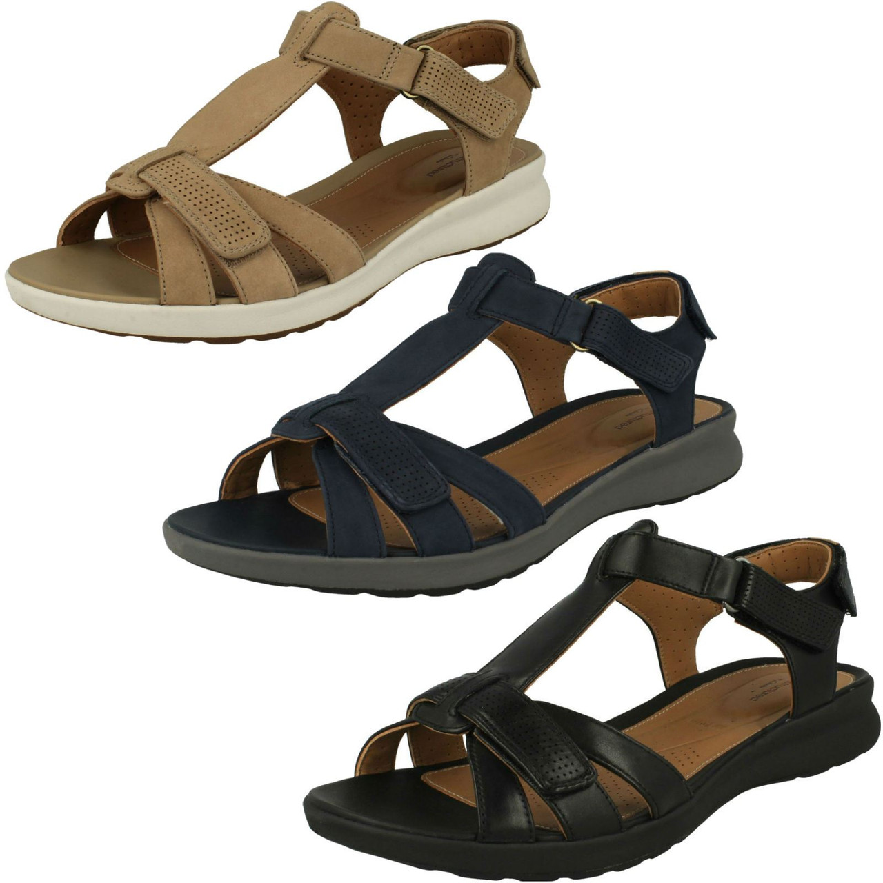 Ladies Clarks Unstructured Strappy Sandals Un