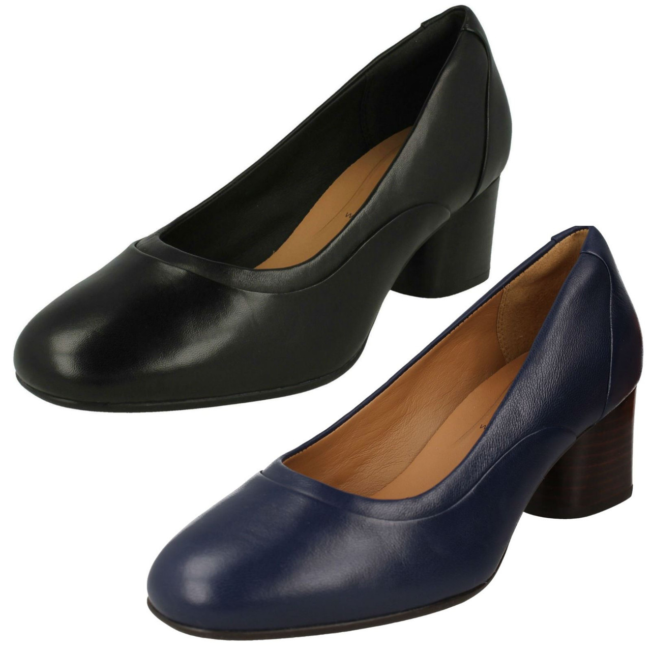 clarks ladies navy shoes