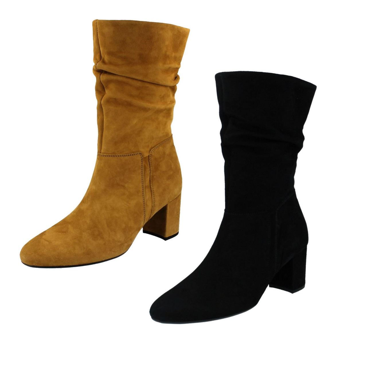 black leather mid calf slouch boots