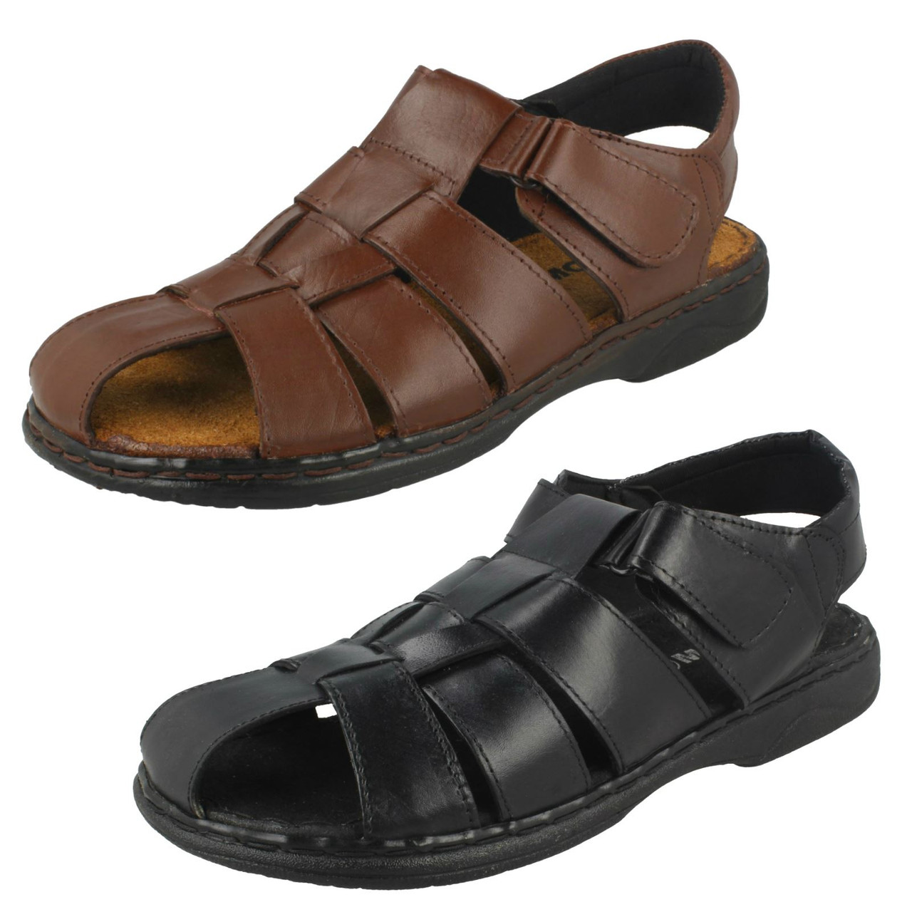 Mens Moza-x Closed Toe Leather Sandals 