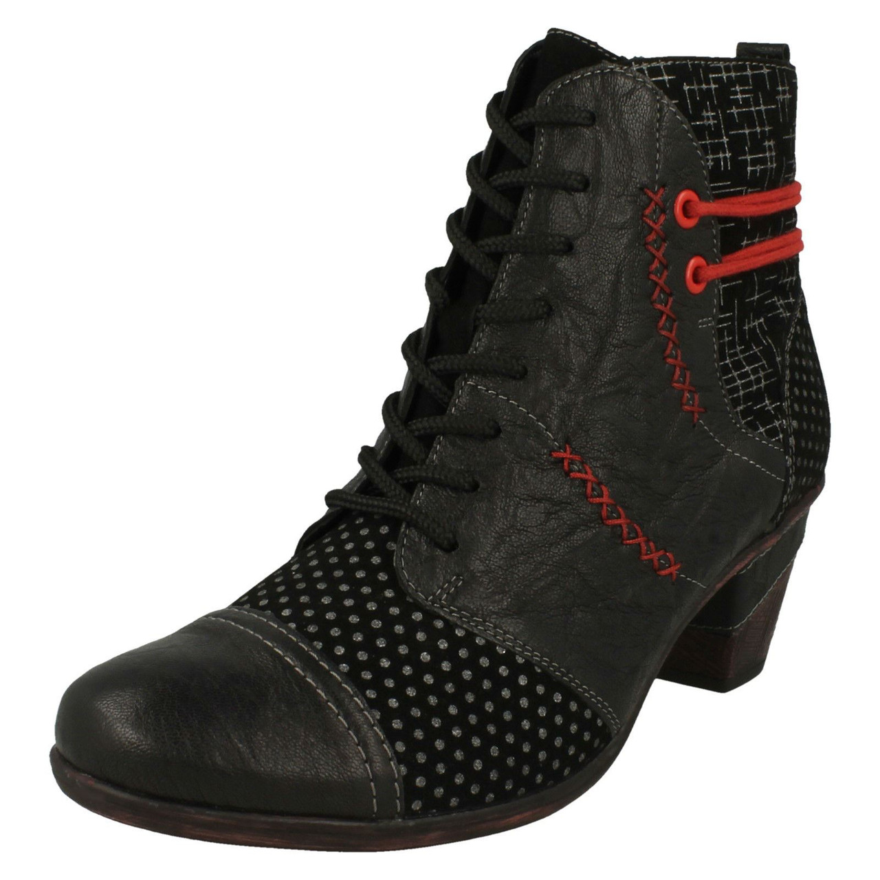 ladies lace up heeled boots