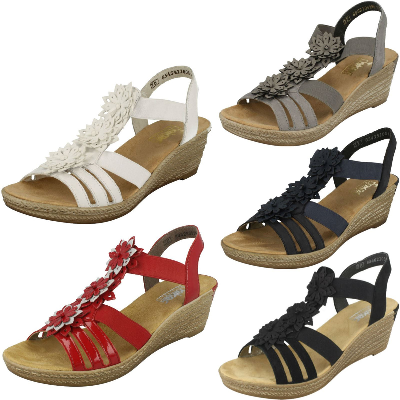 rieker black wedge sandals