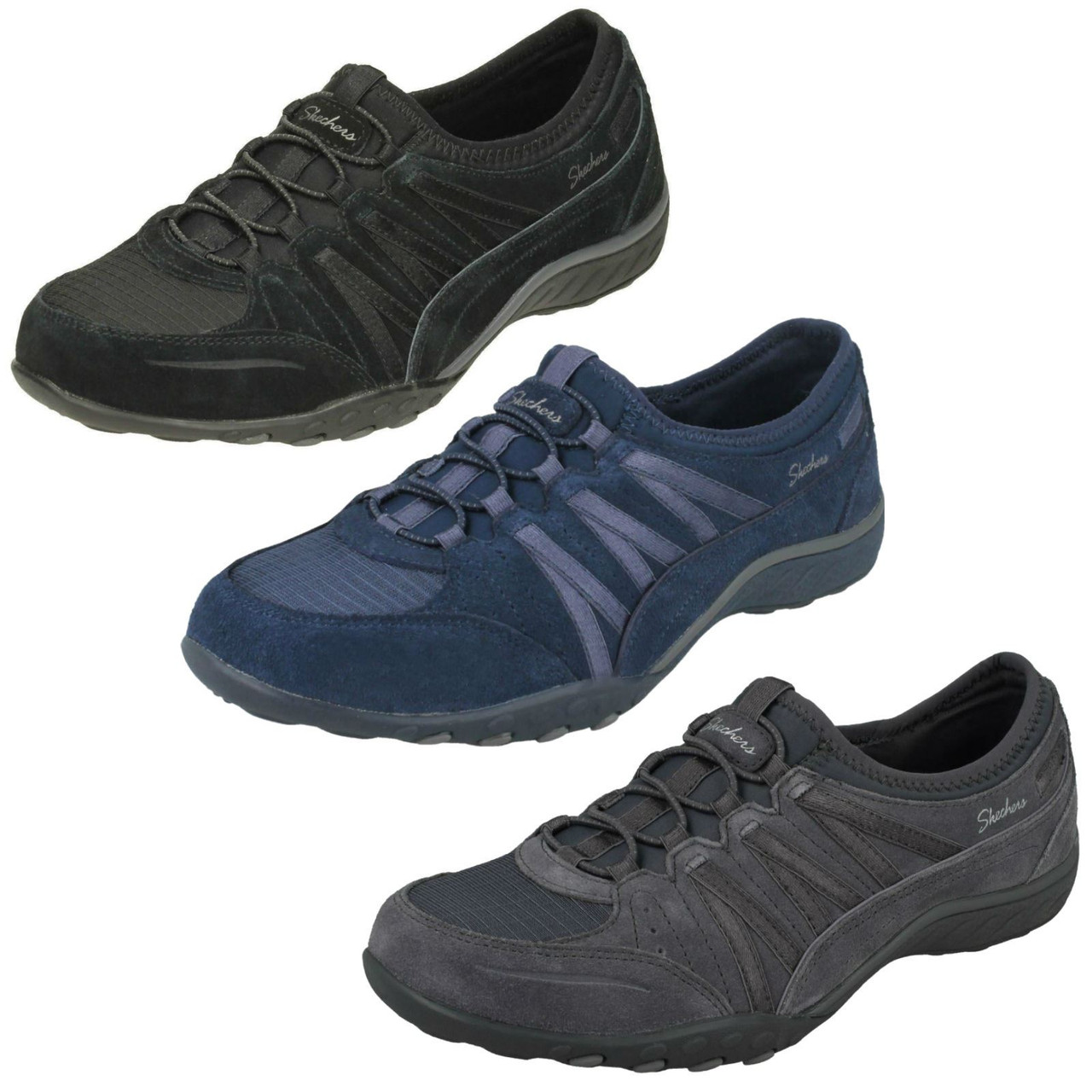 ladies skechers trainers navy