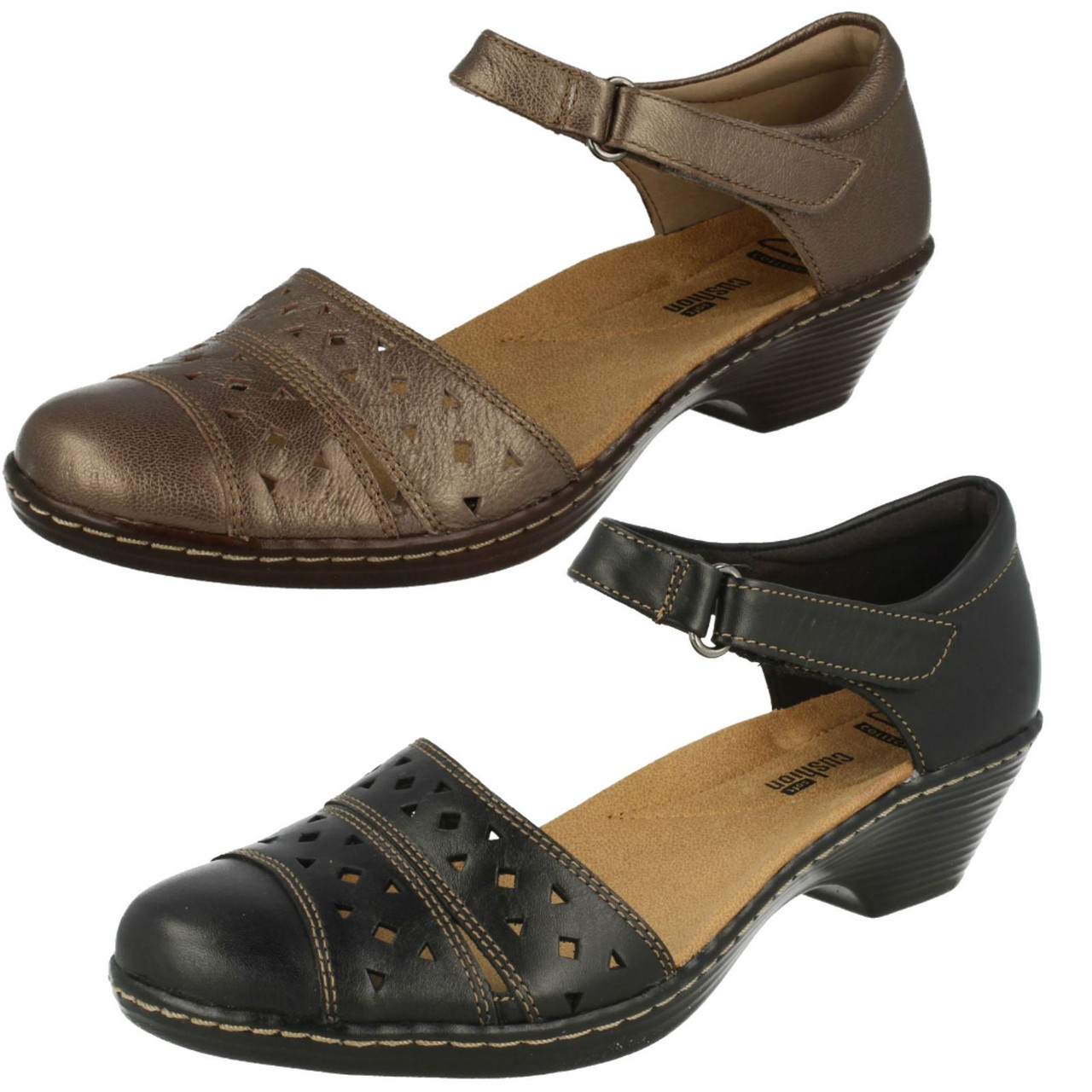 clarks ladies low heel shoes