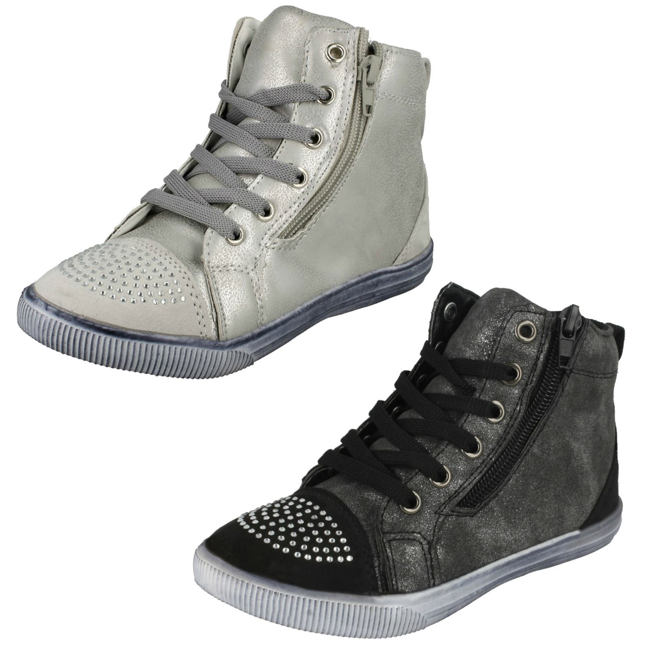 Girls Cutie Hi-Top Trainer Boots with 