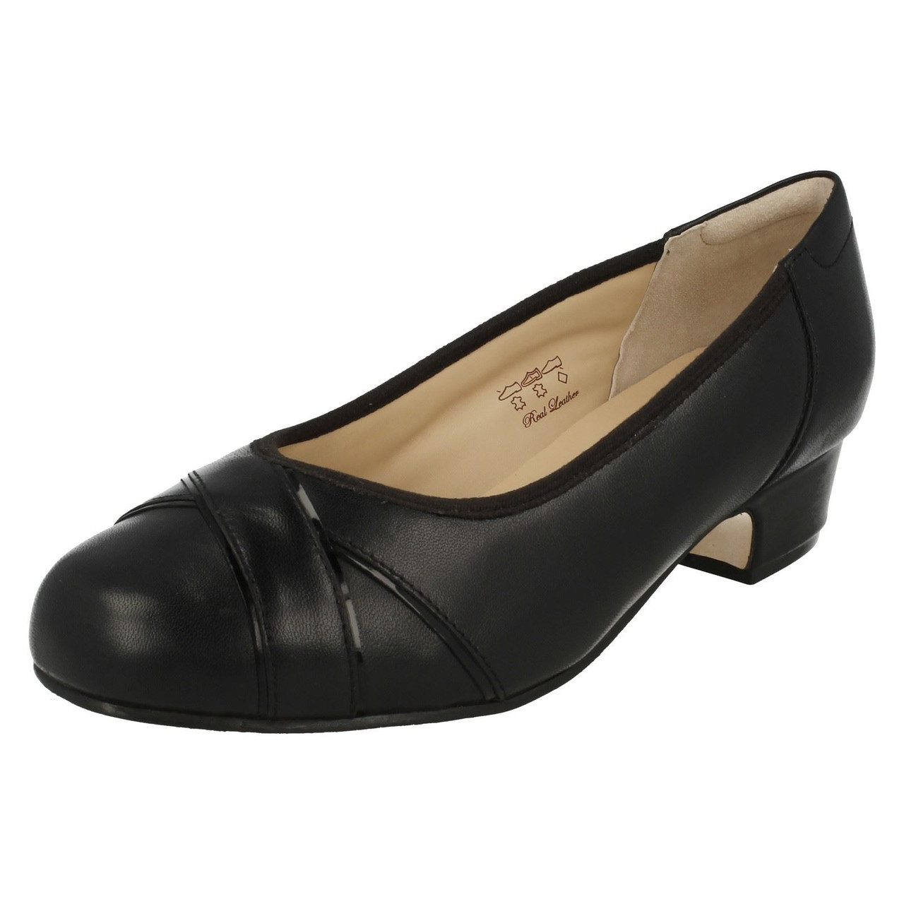 Ladies Equity Wide Fit Low Heel Court Shoes Cressida