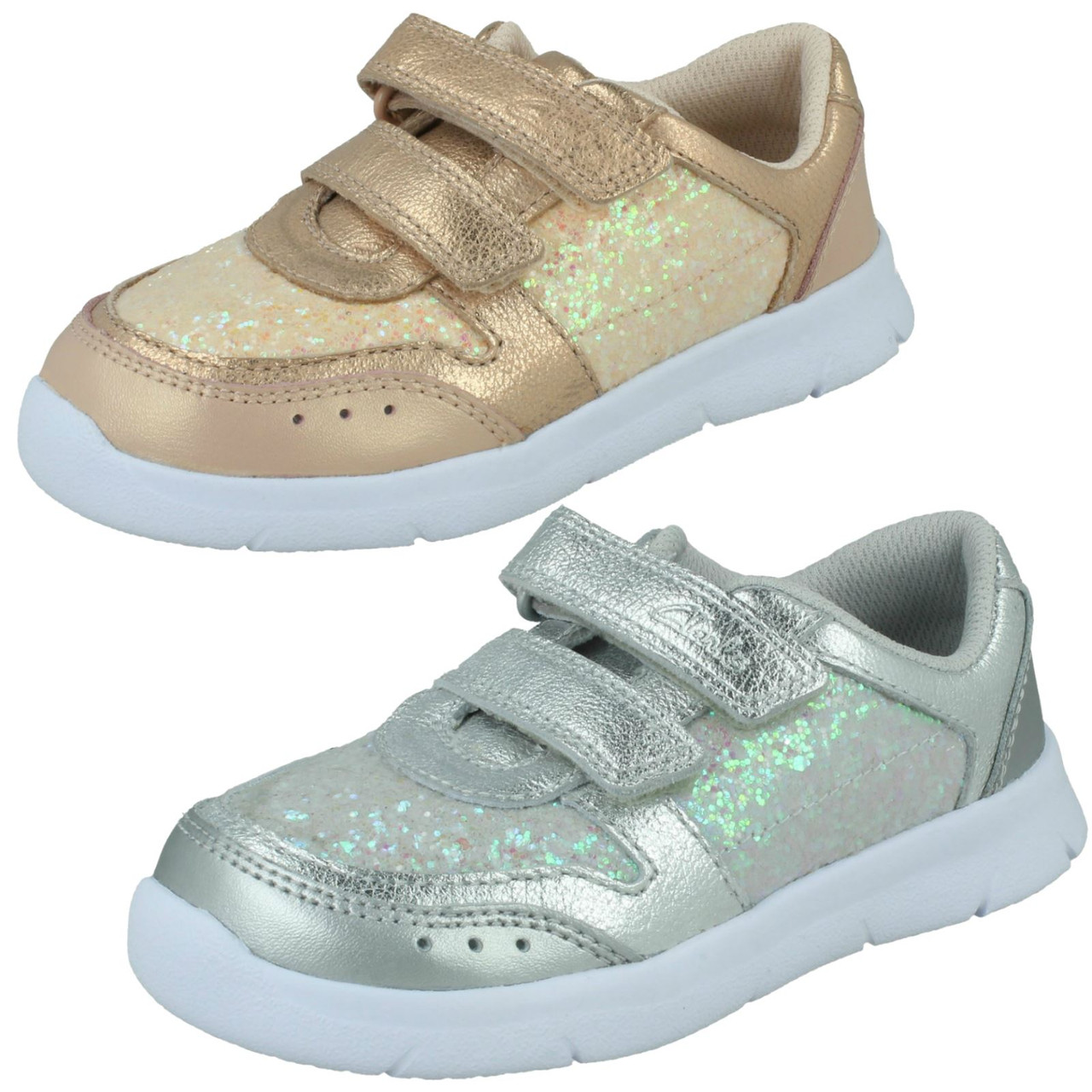 Clarks sale silver trainers