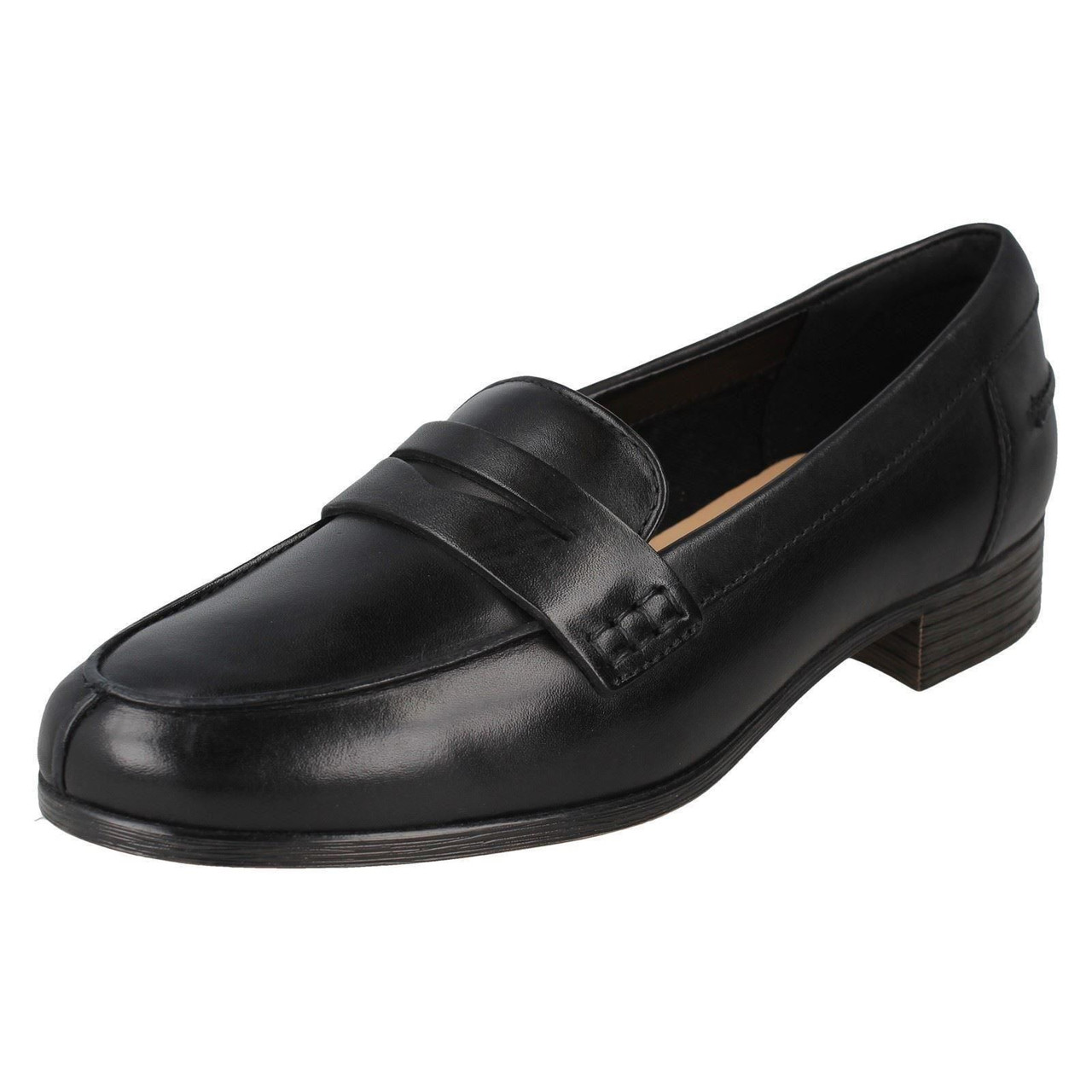 Ladies Clarks Slip On Shoes Hamble Loafer - Main Image