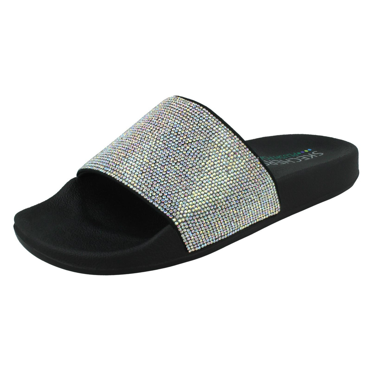 Ladies Skechers Cali Diamante Sliders 