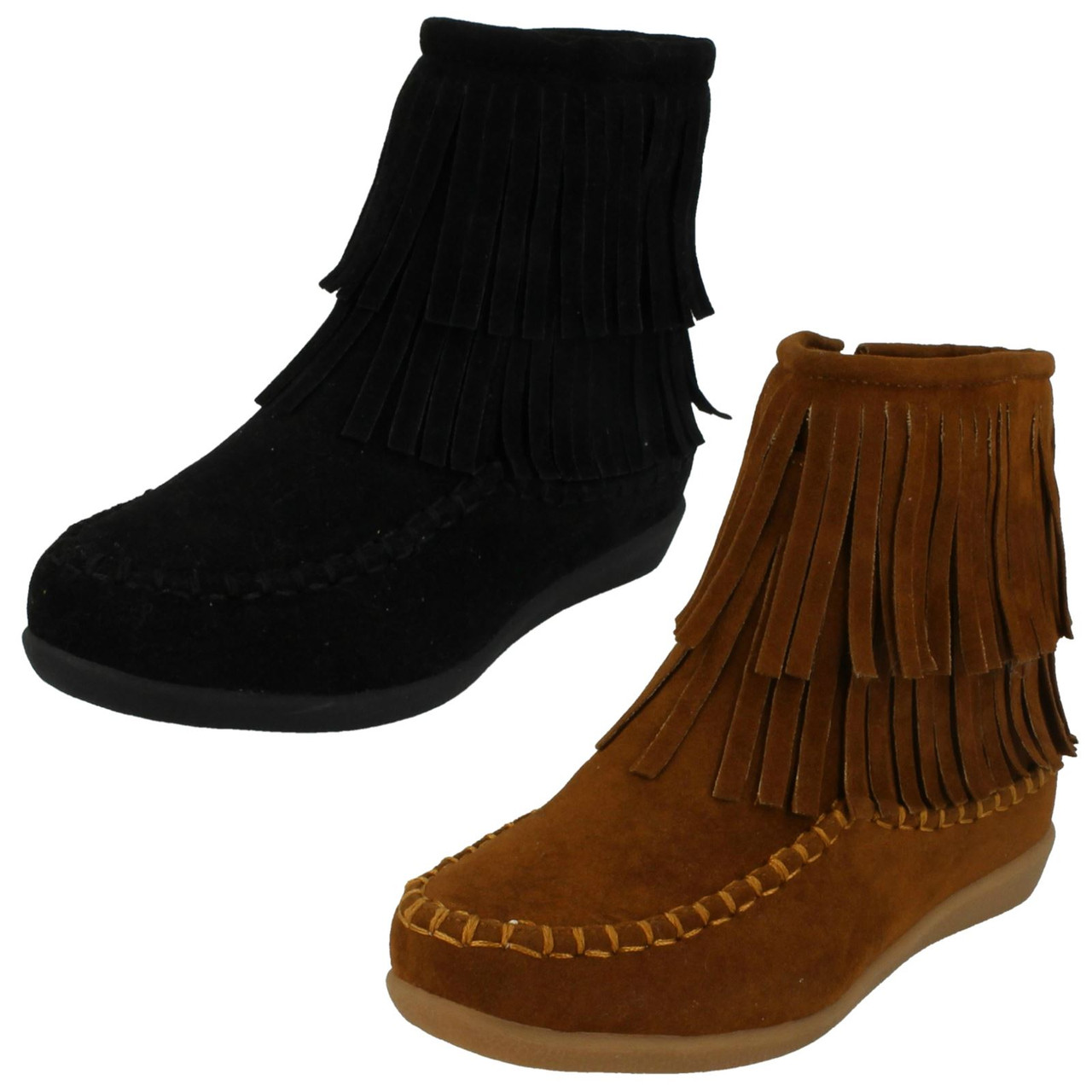 Flat clearance fringe boots