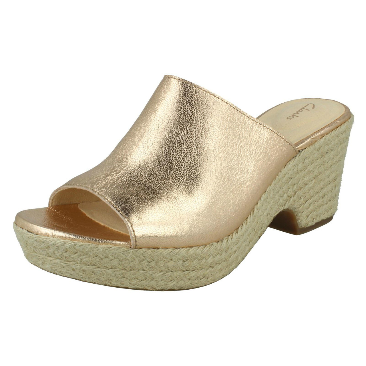 Ladies Clarks Espadrille Style Wedge Sandals Maritsa Mule