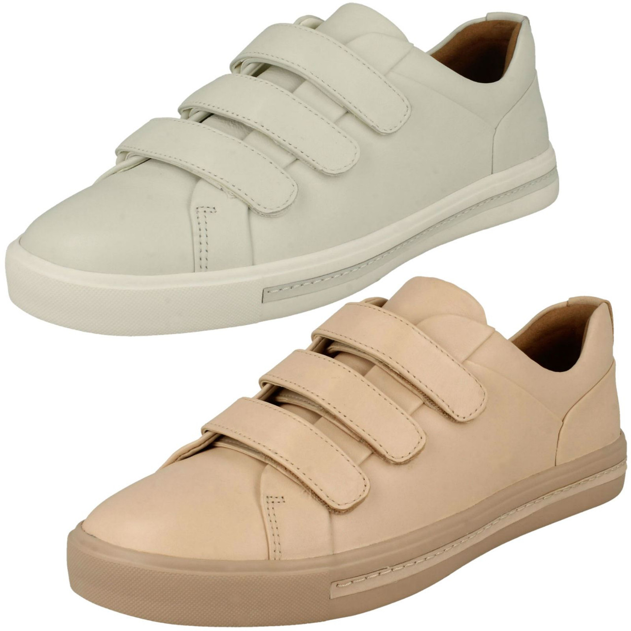 clarks ladies white trainers