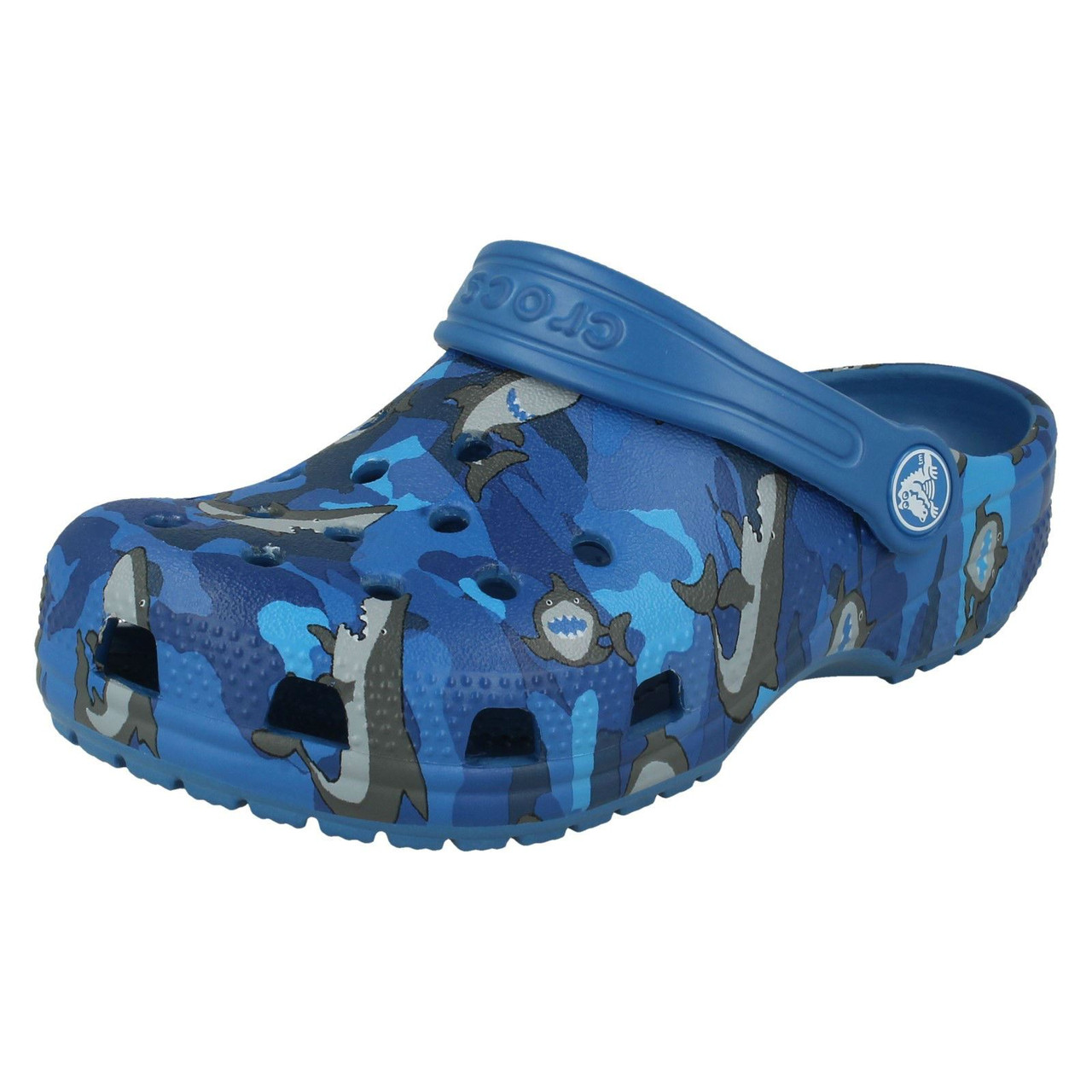 crocs camouflage blue