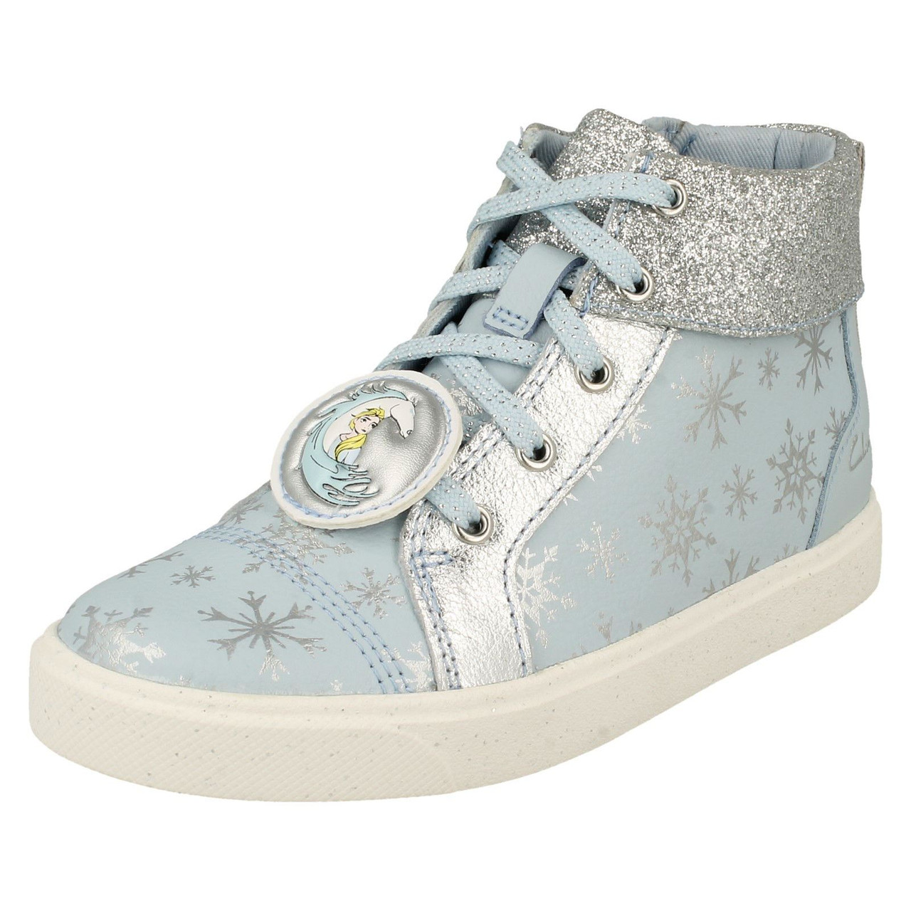 Girls Clarks Frozen Detailed Hi Top Trainers City Ice K