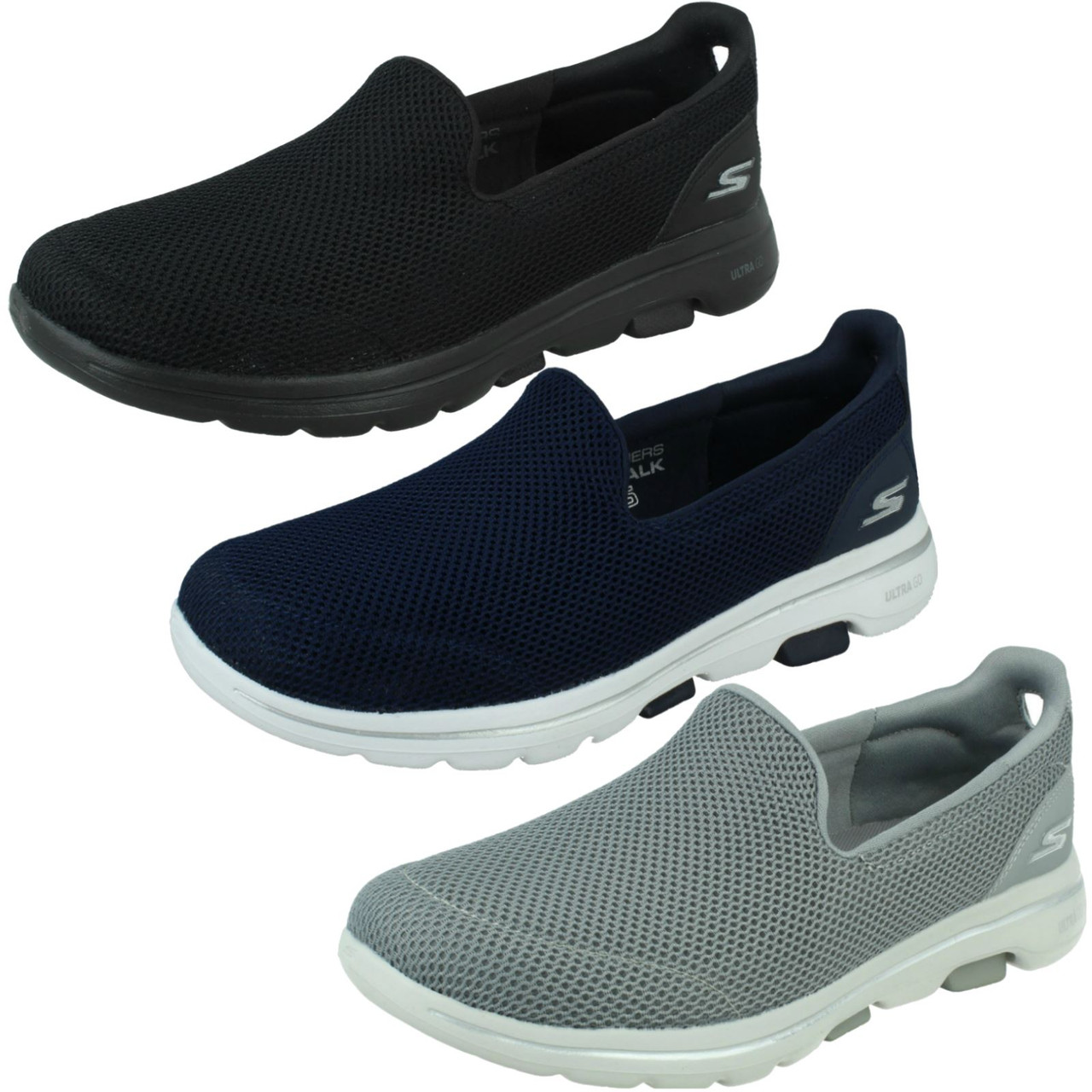 sædvanligt Forestående Utilgængelig Ladies Skechers Casual Slip On Trainers Go Walk 5 15901