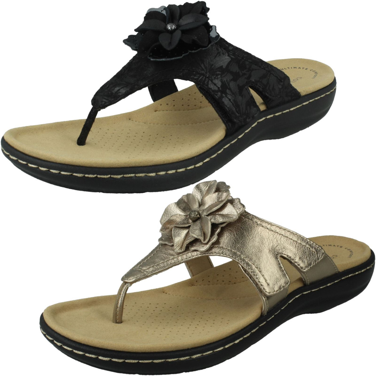 clarks ladies toe post sandals