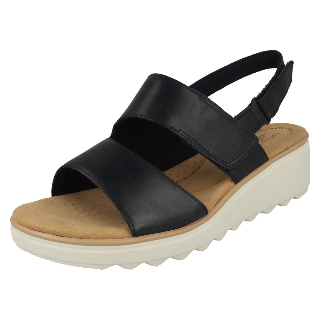 Ladies Clarks Wedge Heeled Strappy Sandals Jillian Pearl