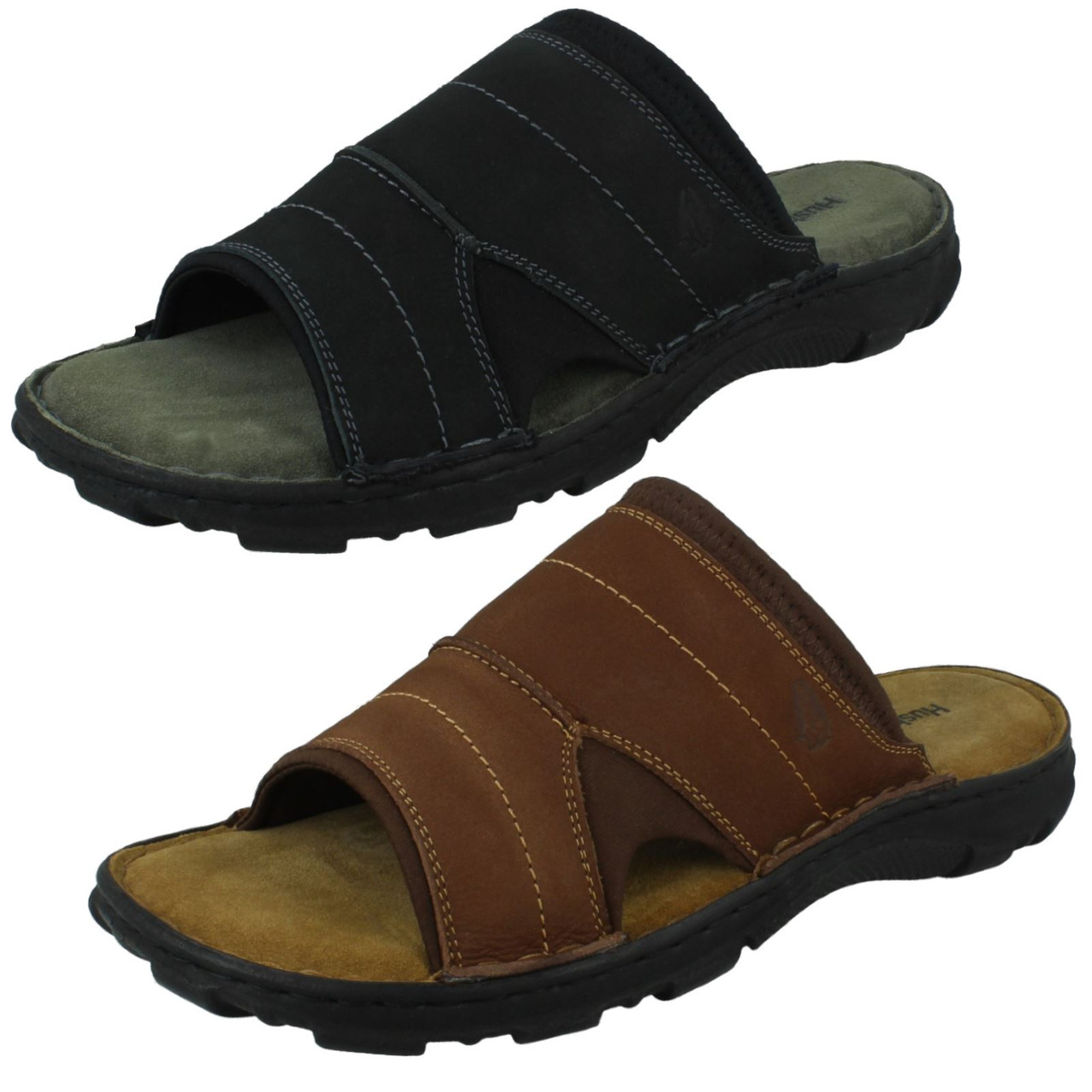 MENS HUSH PUPPIES SLIP ON LEATHER MULE SUMMER SANDALS SHOES CORBIN SLIDER |  eBay