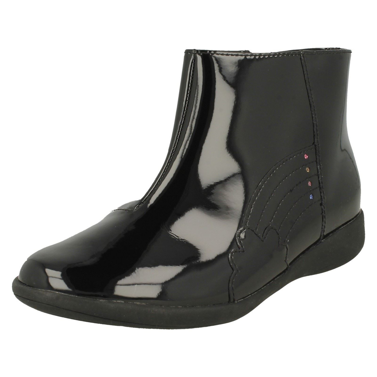 Clarks patent discount ankle boots