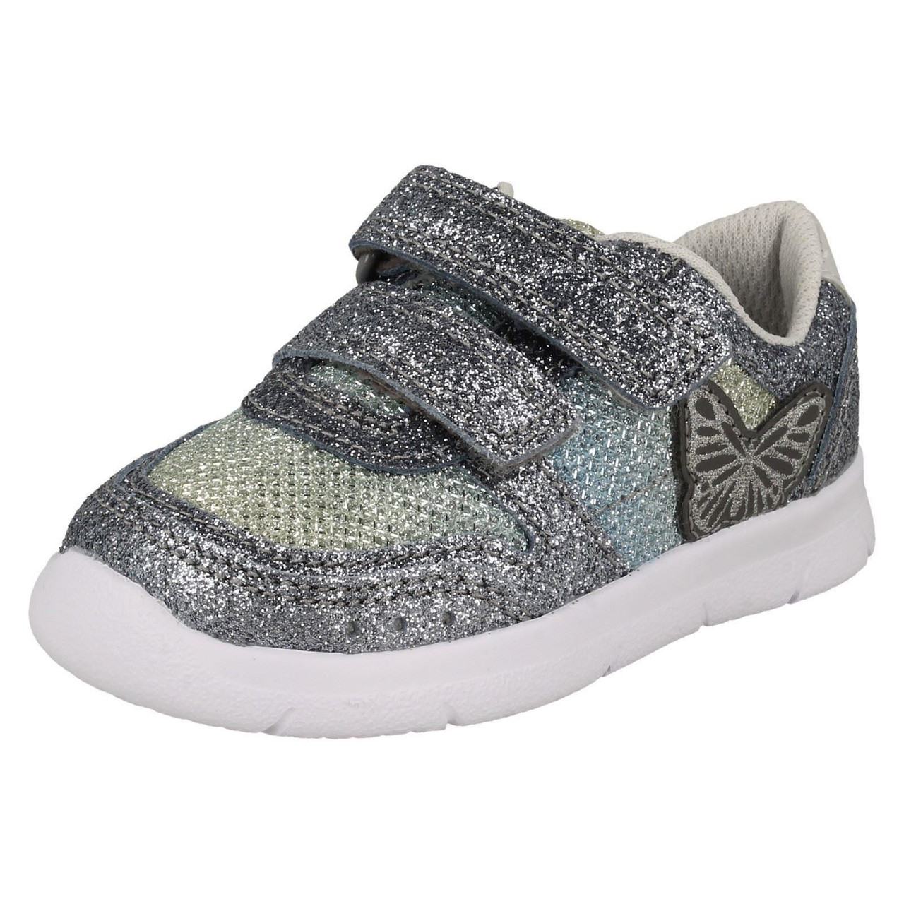 Girls Clarks Butterfly Detailed Sparkly Trainers - T