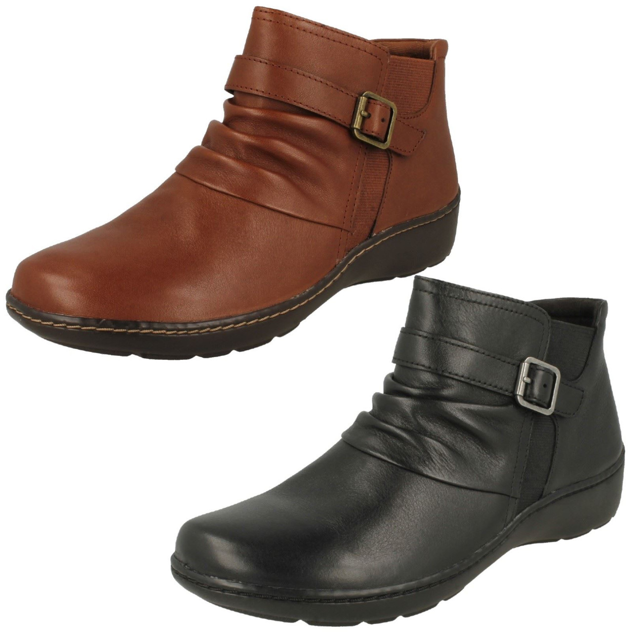 Clarks ladies brown ankle shop boots