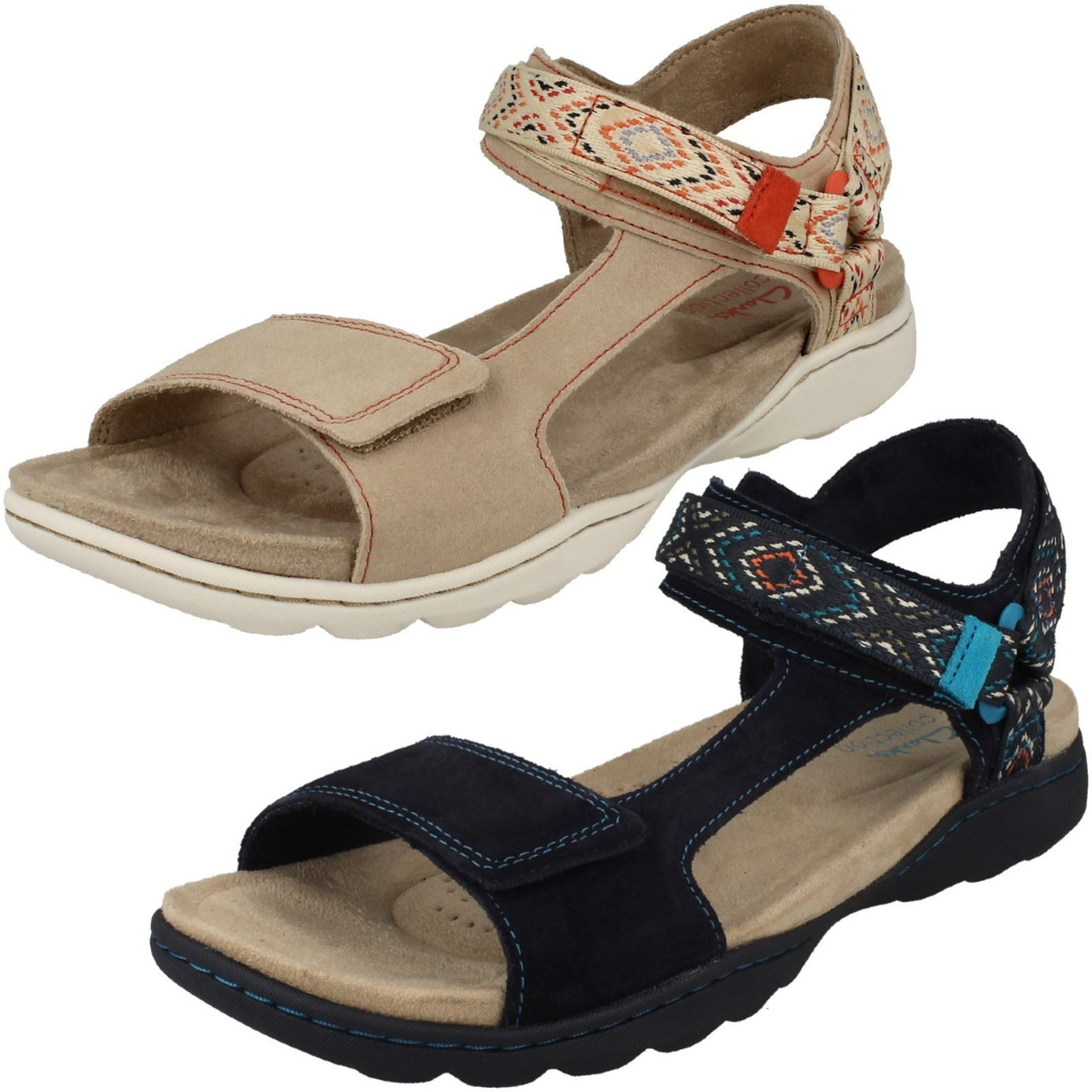 Fragua ala Contratar Ladies Clarks Aztec Detailed Strappy Sandals - Amanda Step