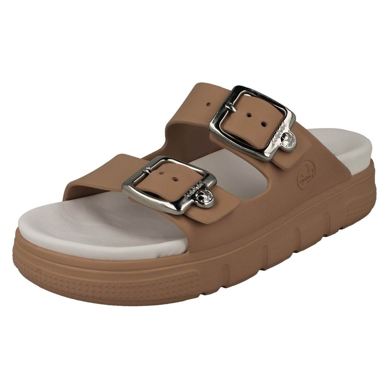Ladies Rieker P2180 Buckle Detailed Mule Sandals