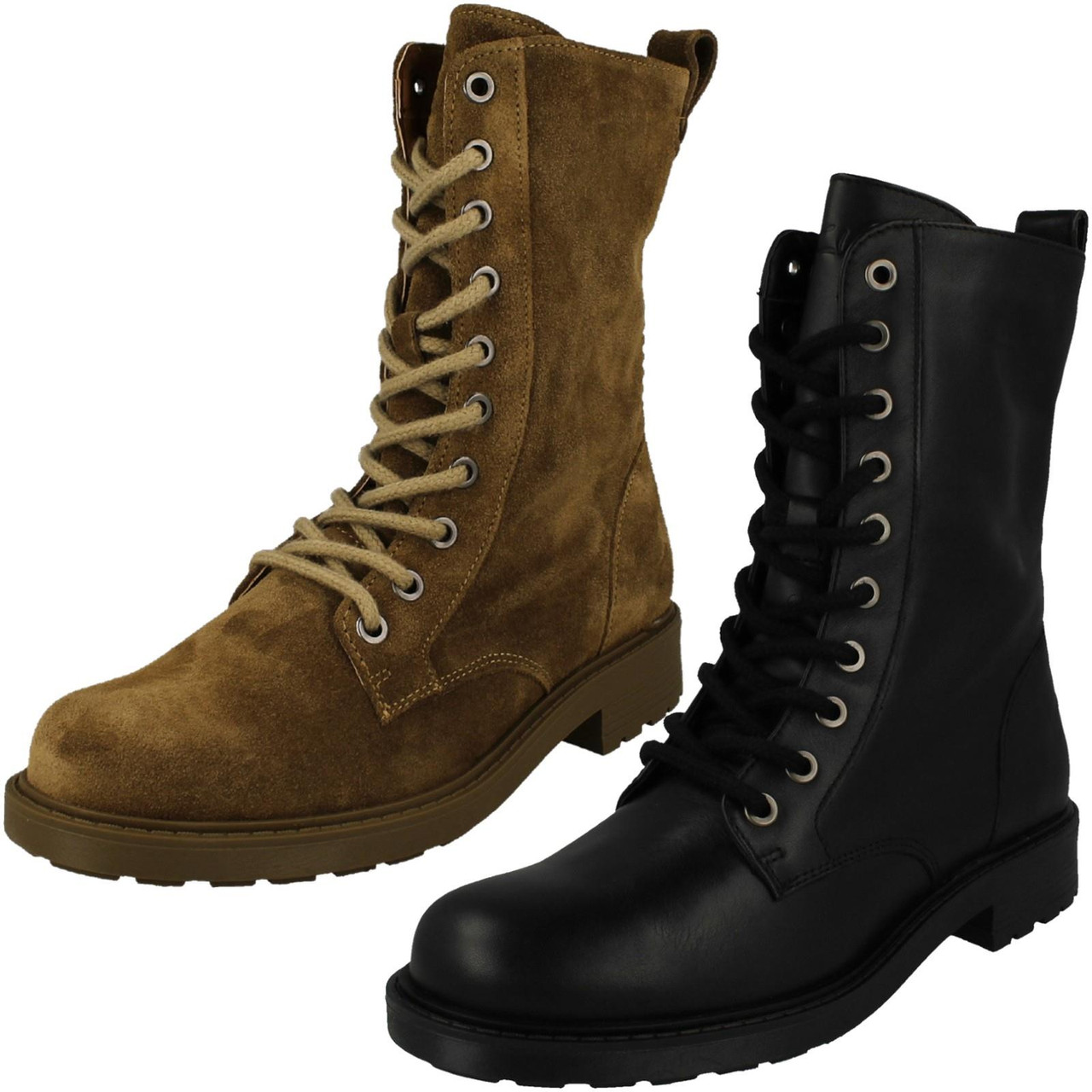 clarks lace up boots ladies