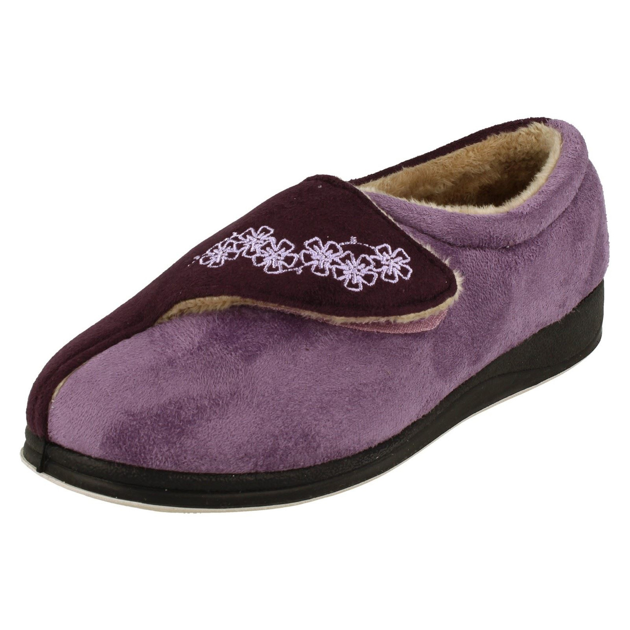 Ladies Women's Natural Wool Warm Slippers Non Slip Hard Sole Embroidered  Mules | eBay