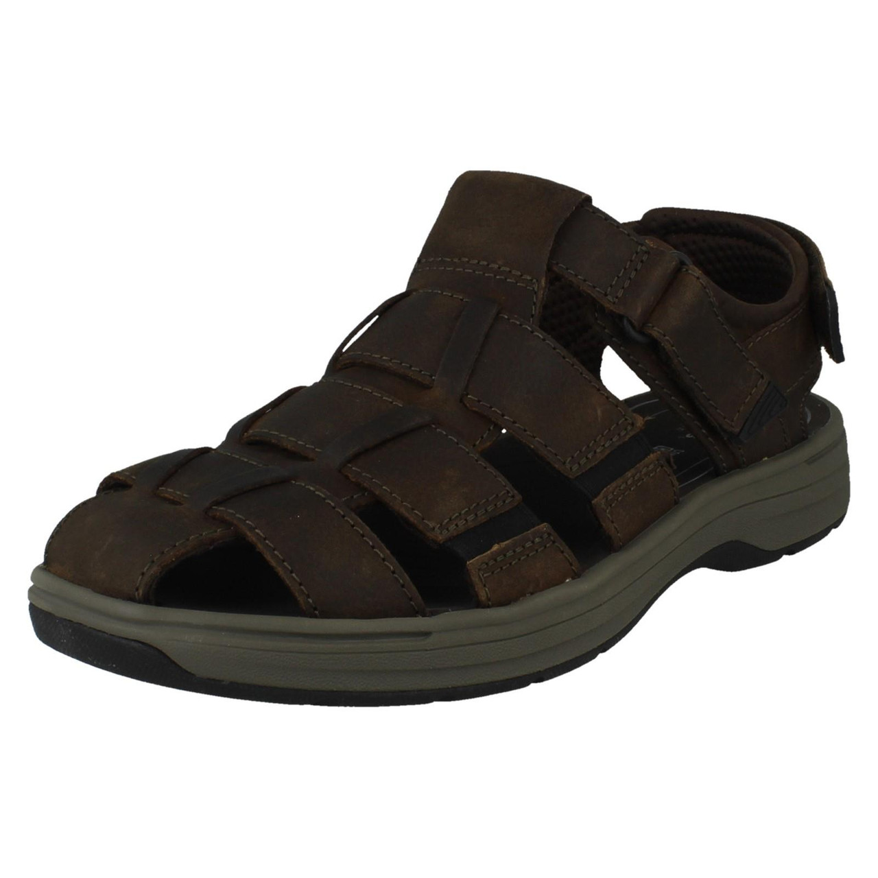 Mens Clarks Hook and Loop Enclosed Sandals Saltway Cove