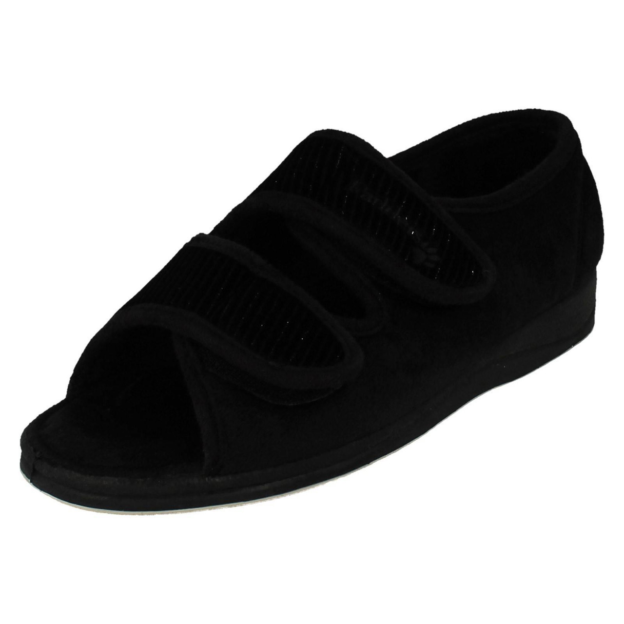 Ladies Padders Wide Fitting Open Toe Slippers Lydia X