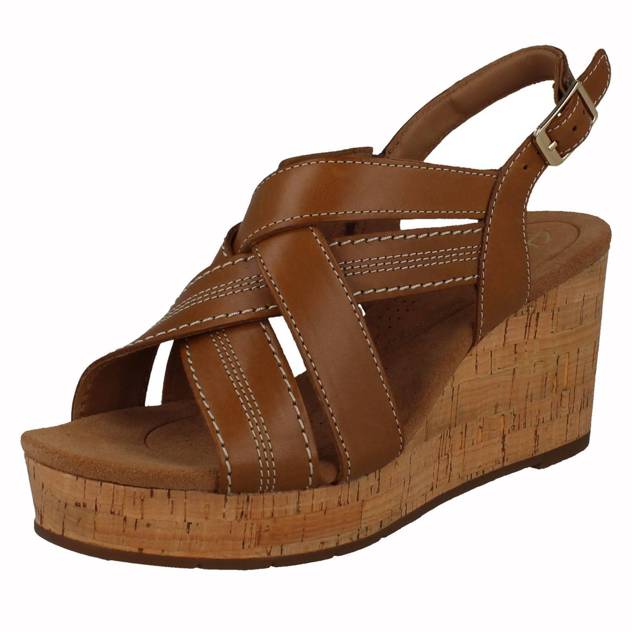 Ladies Clarks Strappy Wedge Sandals Sabina Sling