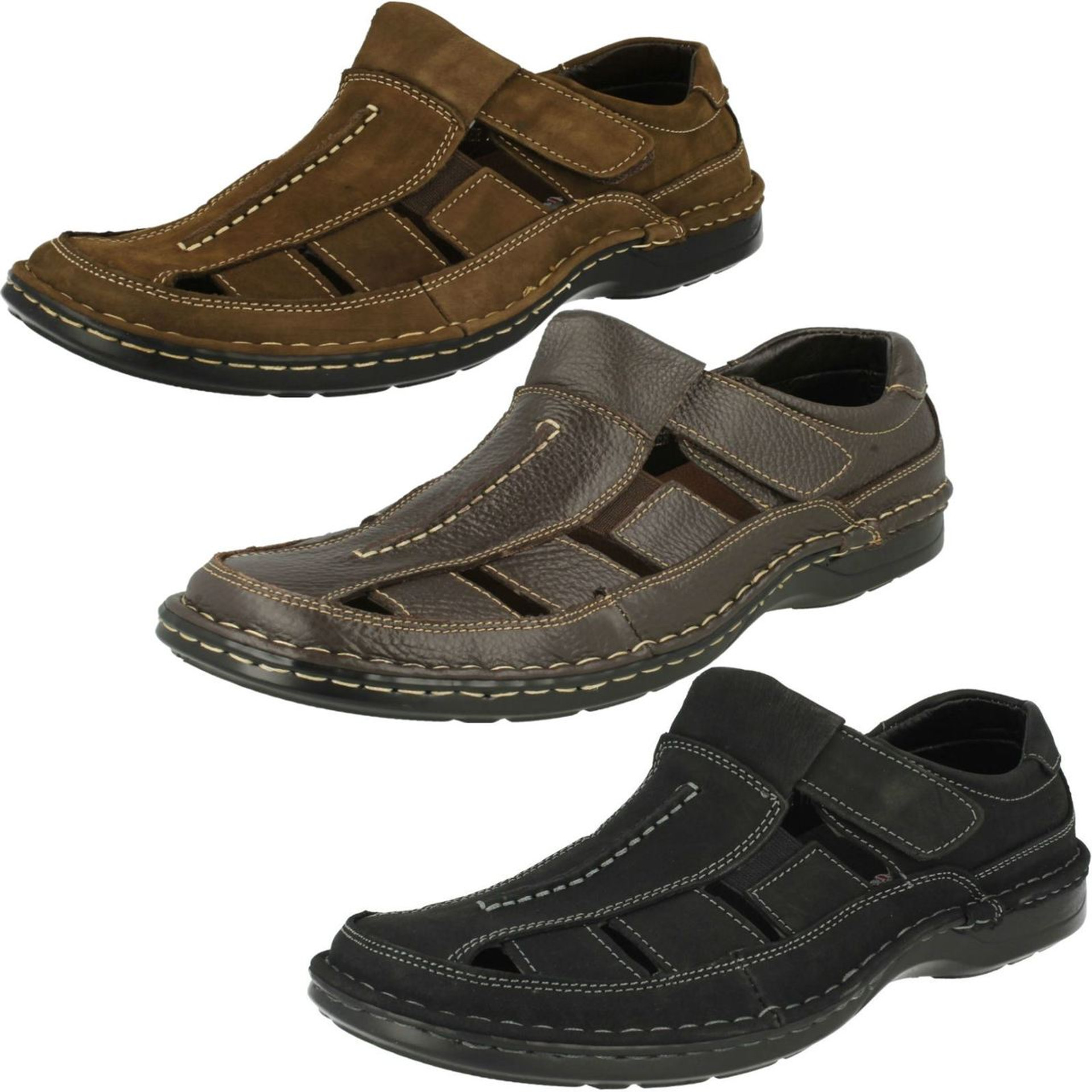 Mens Padders Closed Toe Leather Sandals Breaker