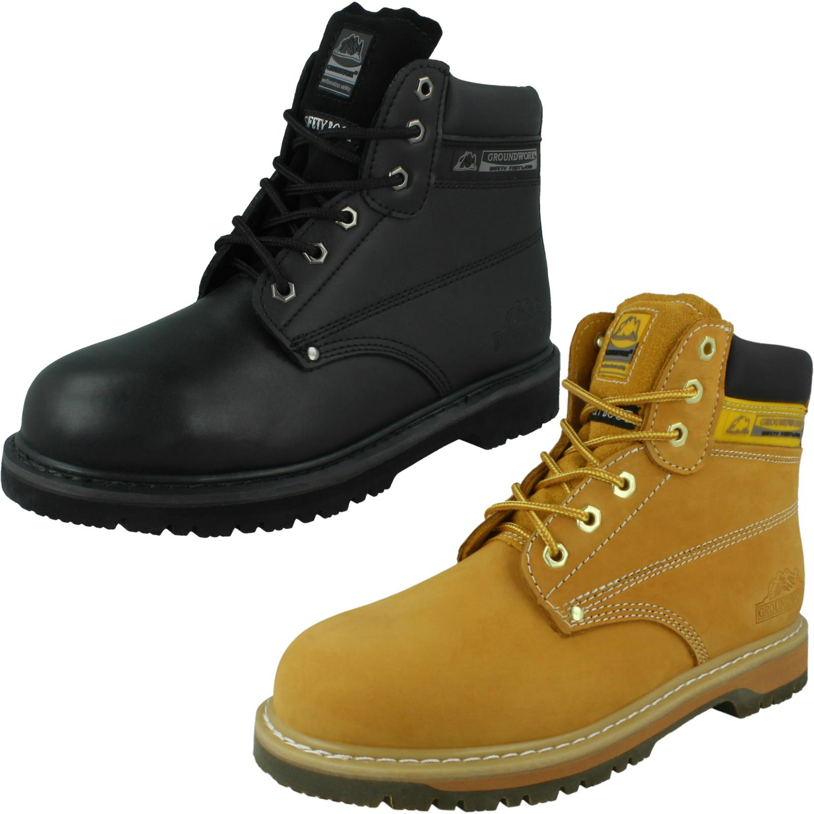 Mens Groundwork Oil Resistant Safety Boots With Steel Toe Cap SK21