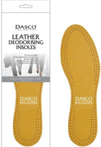 Mens Dasco Textured Leather Deodorising Insoles