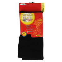 GIRLS BLACK RED TAG THERMAL FOOTLESS TIGHTS 46B190