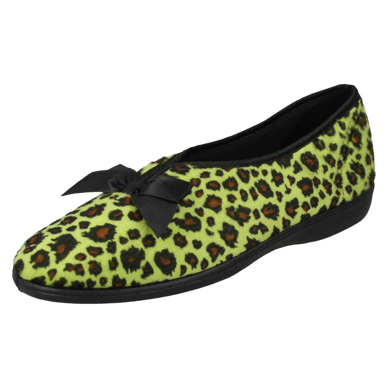 Ladies Nevada Leopard Print House Slippers 205315